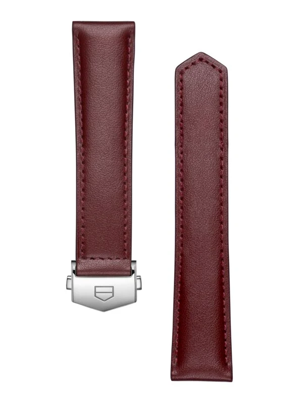 TAG Heuer Carrera 39Mm Burgundy Leather Strap BC6669-00