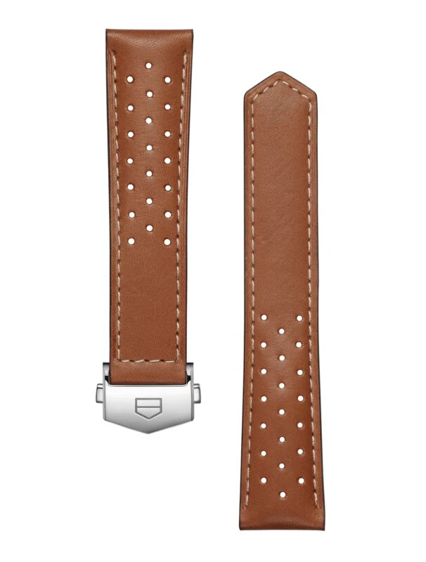 TAG Heuer Carrera 39Mm Brown Perforated Leather Strap BC6670-00