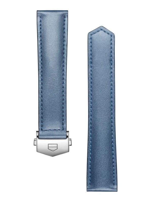 TAG Heuer Carrera 39Mm Metallic Blue Leather Strap BC6672-00