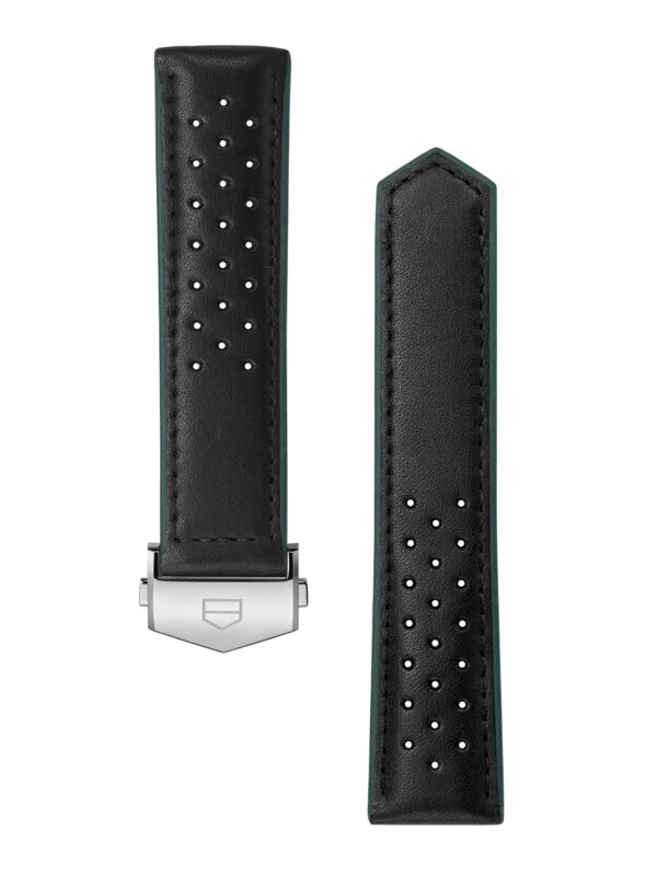 TAG Heuer Carrera 41Mm Black Perforated Leather Strap BC6714