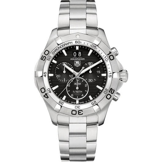 TAG Heuer Aquaracer 300M Quartz Chronograph 43 Stainless Steel / Black / Bracelet CAF101E.BA0821 – Steel, 43 mm