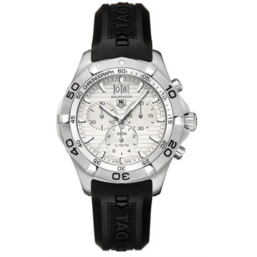 TAG Heuer Aquaracer 300M Quartz Chronograph 43 Stainless Steel / Silver / Rubber CAF101F.FT8011 – Steel, 43 mm
