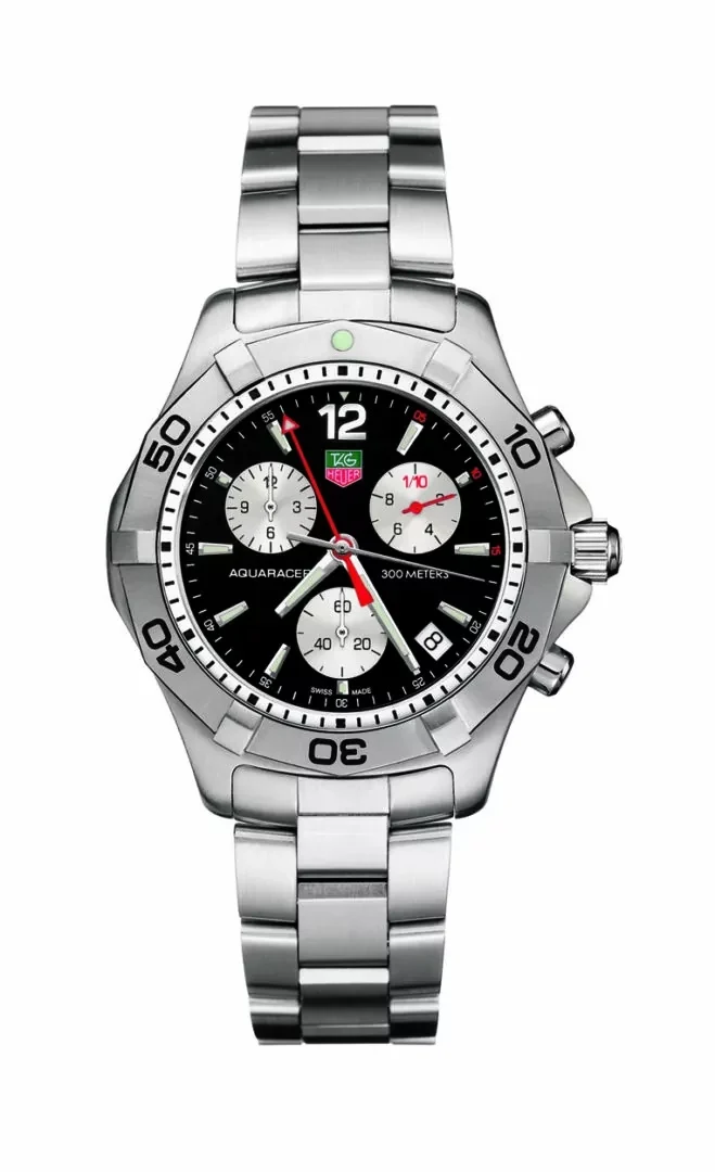 TAG Heuer Aquaracer 300M Quartz Chronograph 41 Stainless Steel / Black / Bracelet CAF1110.BA0804 – Steel, 41 mm
