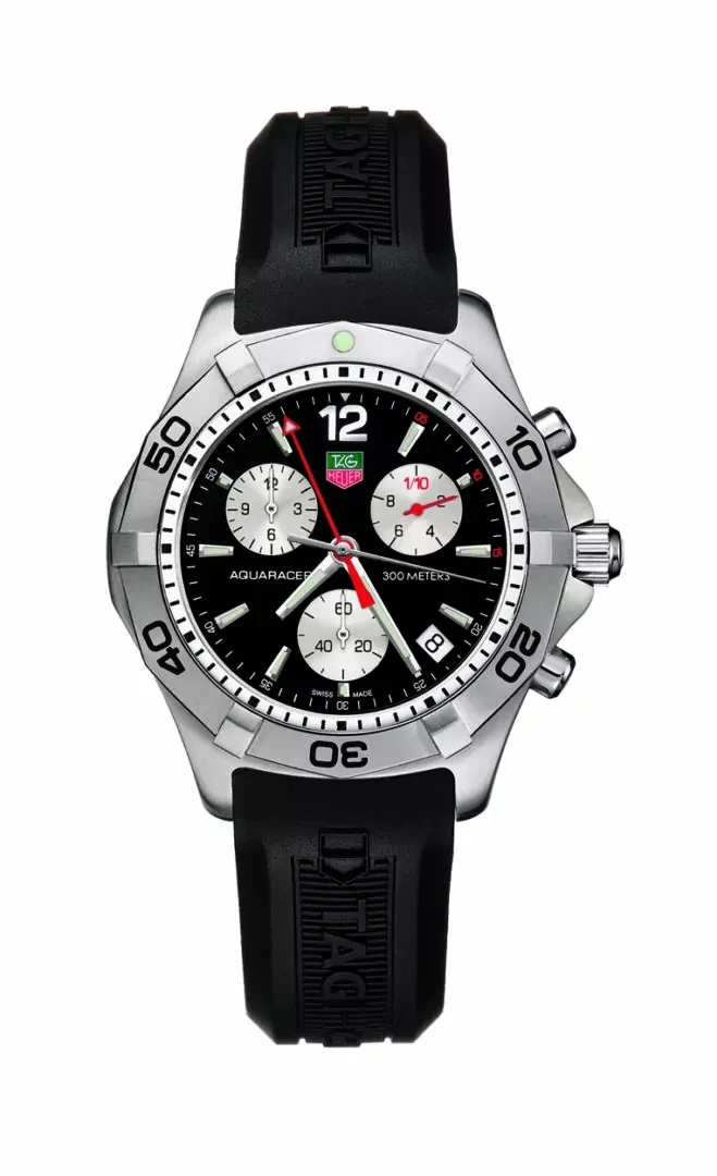 TAG Heuer Aquaracer 300M Quartz Chronograph 41 Stainless Steel / Black / Rubber CAF1110.FT8010 – Steel, 41 mm