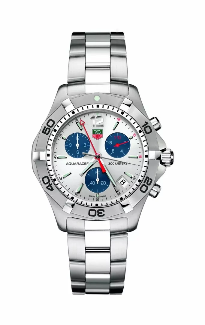 TAG Heuer Aquaracer 300M Quartz Chronograph 41 Stainless Steel / Silver / Bracelet CAF1111.BA0803 – Steel, 41 mm