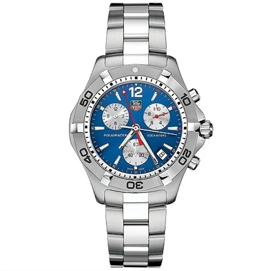 TAG Heuer Aquaracer 300M Quartz Chronograph 41 Stainless Steel / Blue / Bracelet CAF1112.BA0803 – Steel, 41 mm