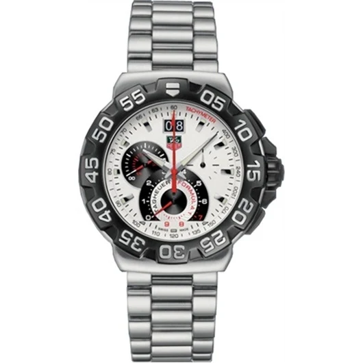 TAG Heuer Formula 1 Quartz Chronograph Big Date 44 Stainless Steel / White / Bracelet CAH1011.BA0860 – Steel, 44 mm