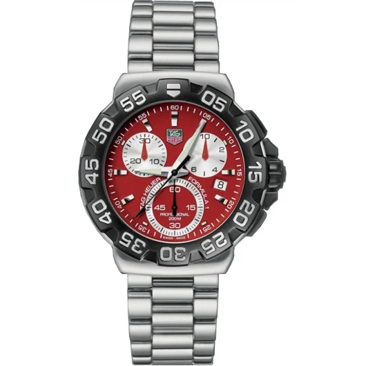 TAG Heuer Formula 1 Quartz Chronograph 41 Stainless Steel / Red / Bracelet CAH1112.BA0850 – Steel, 41 mm