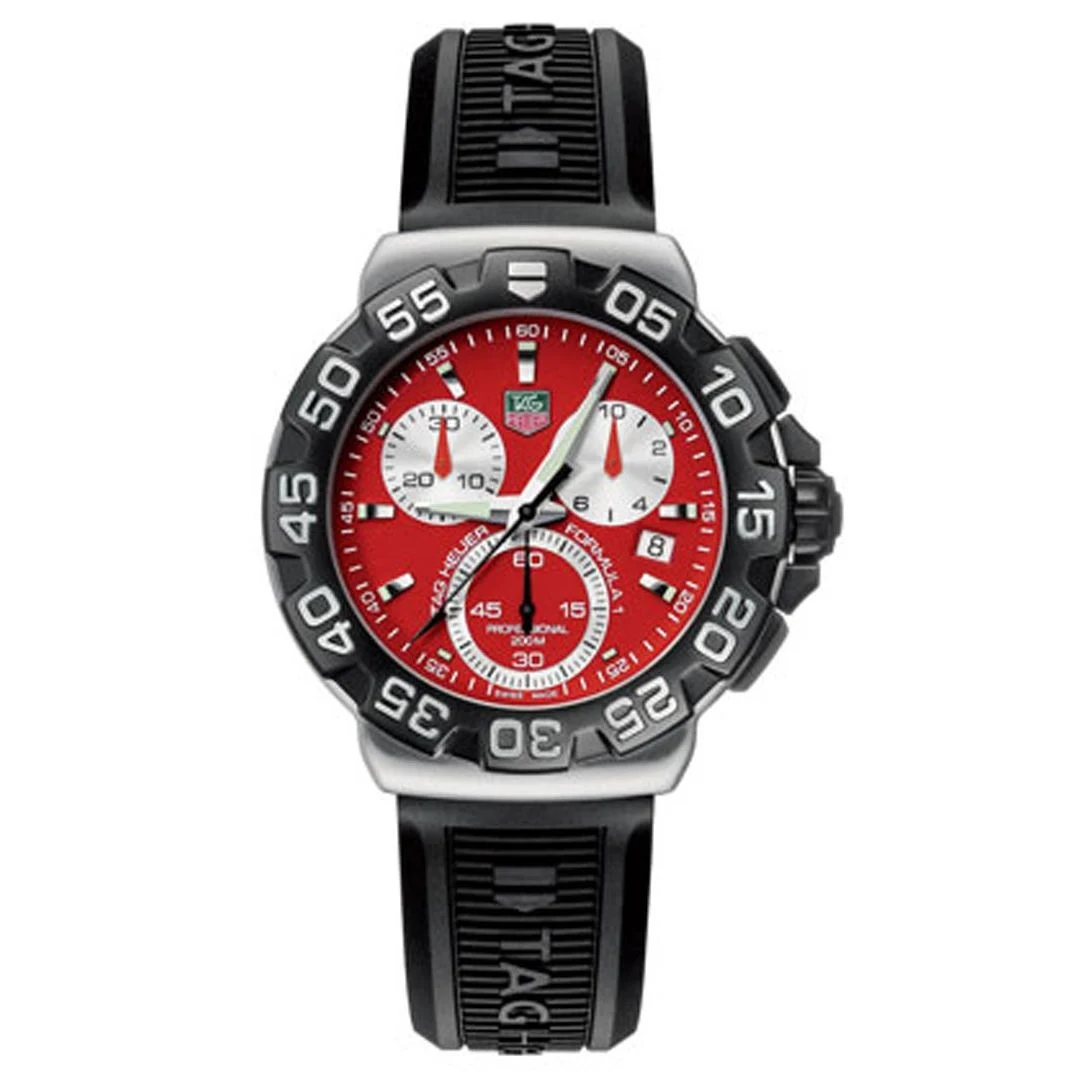 TAG Heuer Formula 1 Quartz Chronograph Stainless Steel / Red / Rubber CAH1112.BT0714 – Steel, —