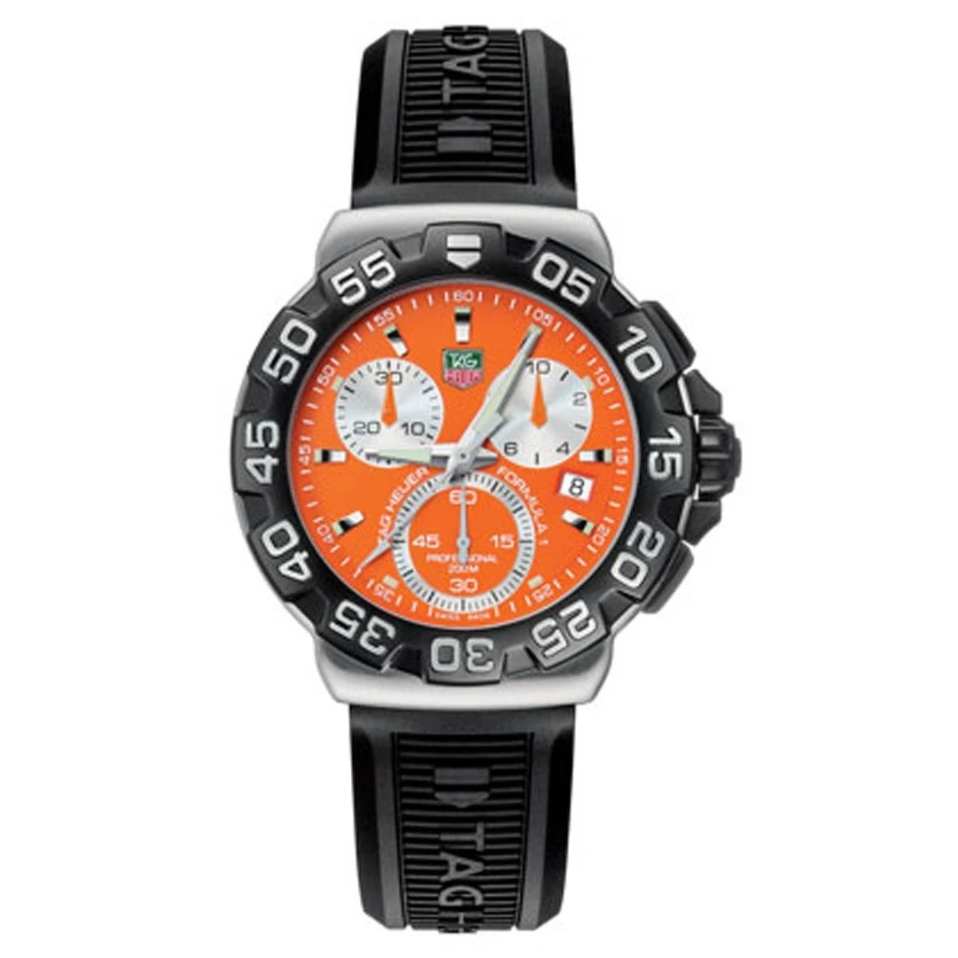 TAG Heuer Formula 1 Quartz Chronograph Stainless Steel / Orange / Rubber CAH1113.BT0714 – Steel, —