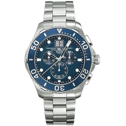 TAG Heuer Aquaracer 300M Quartz Chronograph 43 Stainless Steel / Blue / Bracelet CAN1011.BA0821 – Steel, 43 mm