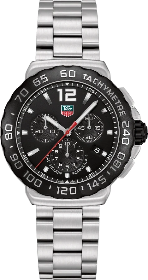 TAG Heuer Formula 1 Quartz Chronograph 42 Stainless Steel / Black / Bracelet CAU1110.BA0858 – Steel, 42 mm