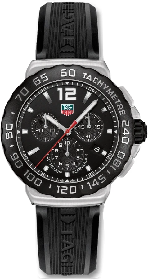 TAG Heuer Formula 1 Quartz Chronograph 42 Stainless Steel / Black / Rubber CAU1110.FT6024 – Steel, 42 mm