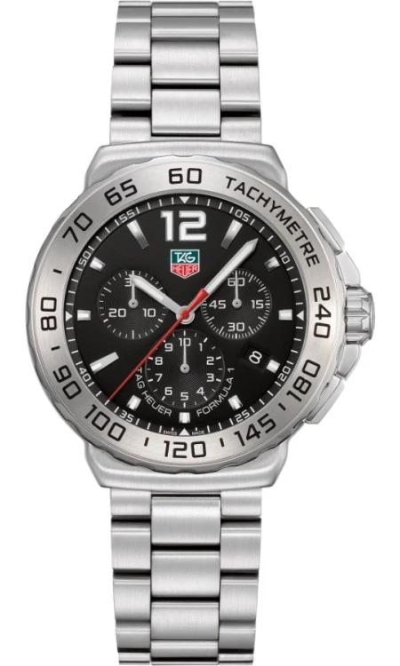 TAG Heuer Formula 1 Quartz Chronograph 42 Stainless Steel / Black / Bracelet CAU1112.BA0858 – Steel, 42 mm