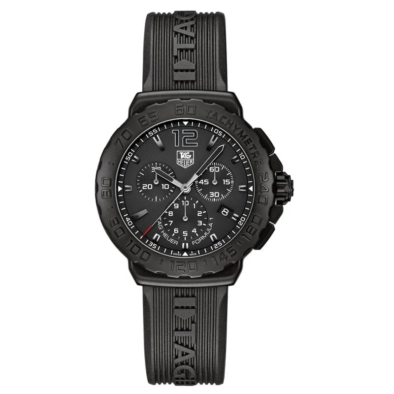 TAG Heuer Formula 1 Quartz Chronograph 42 PVD / Black / Rubber CAU1114.FT6024 – Steel coated with black PVD, 42 mm