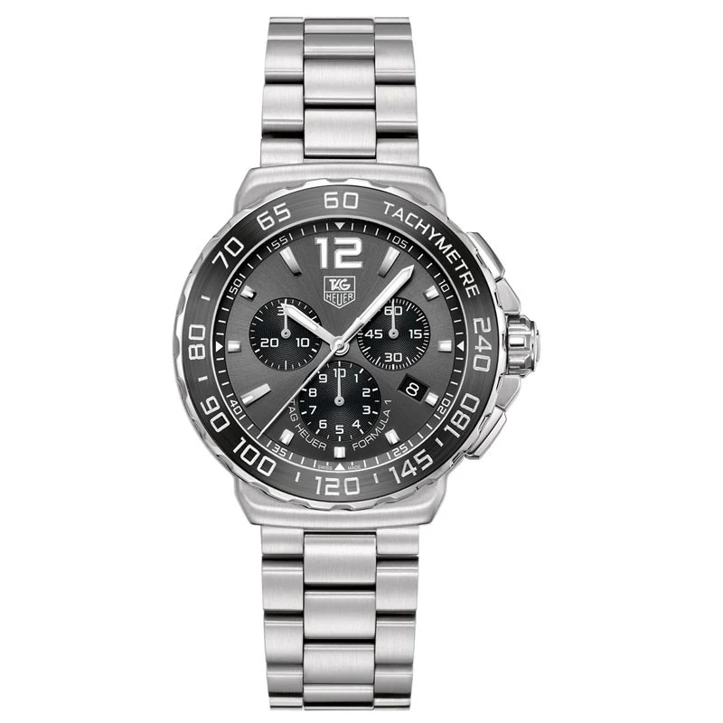 TAG Heuer Formula 1 Quartz Chronograph 42 Stainless Steel / Grey / Bracelet CAU1115.BA0858 – Steel, 42 mm