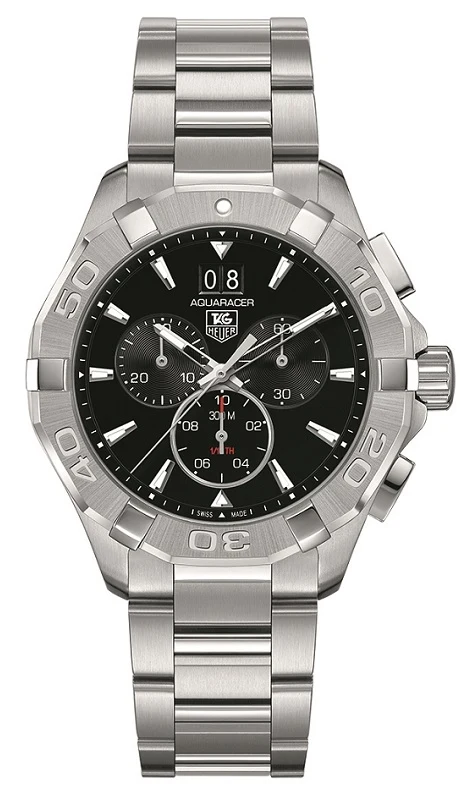 TAG Heuer Aquaracer 300M Quartz Chronograph 43 Stainless Steel / Black / Bracelet CAY1110.BA0925 – Steel, 43 mm