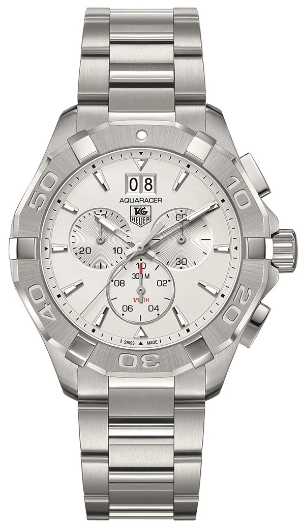 TAG Heuer Aquaracer 300M Quartz Chronograph 43 Stainless Steel / Sivler / Bracelet CAY1111.BA0925 – Steel, 43 mm
