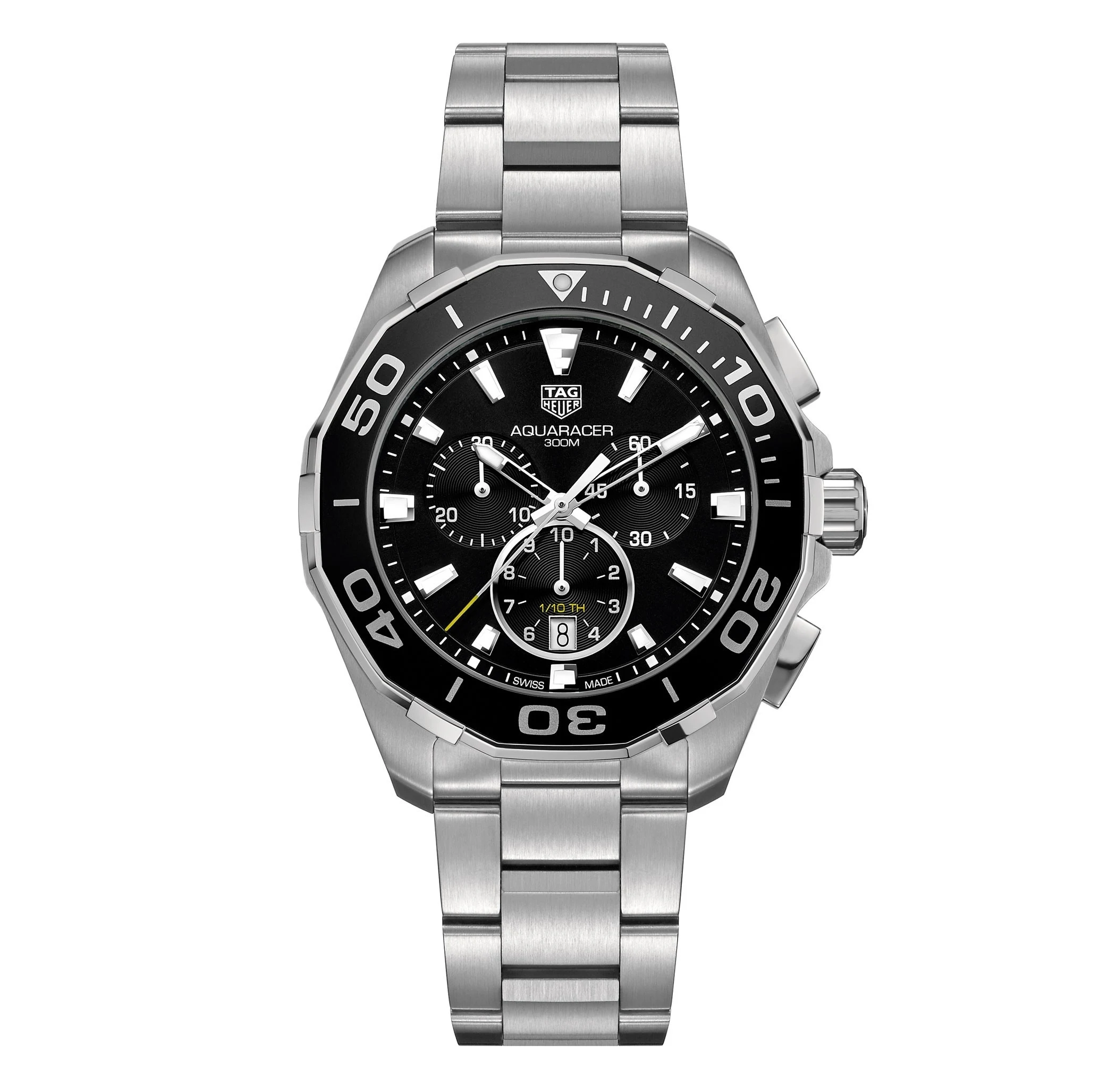 TAG Heuer Aquaracer 300M Quartz Chronograph 43 Stainless Steel / Black / Bracelet CAY111A.BA0927 – Steel, 43 mm