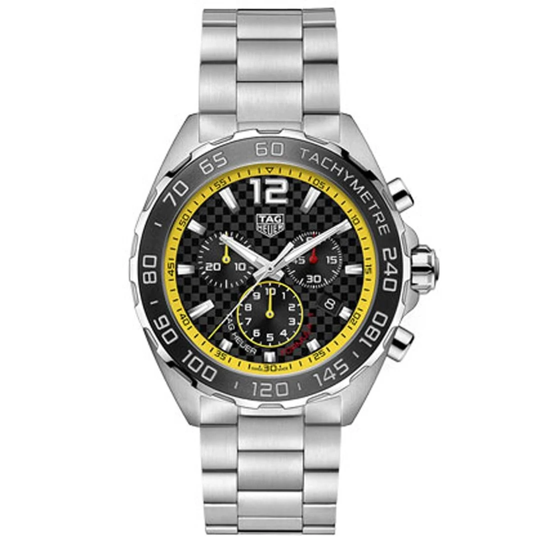 TAG Heuer Formula 1 Chronograph Quartz Stainless Steel / Carbon - Yellow / Bracelet CAZ101AC.BA0842 – Steel, —