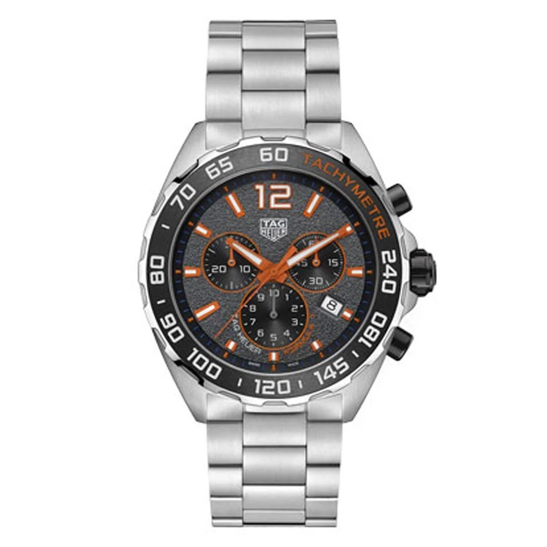 TAG Heuer Formula 1 Chronograph Quartz Stainless Steel / Grey - Orange / Bracelet CAZ101AH.BA0842 – Steel, —