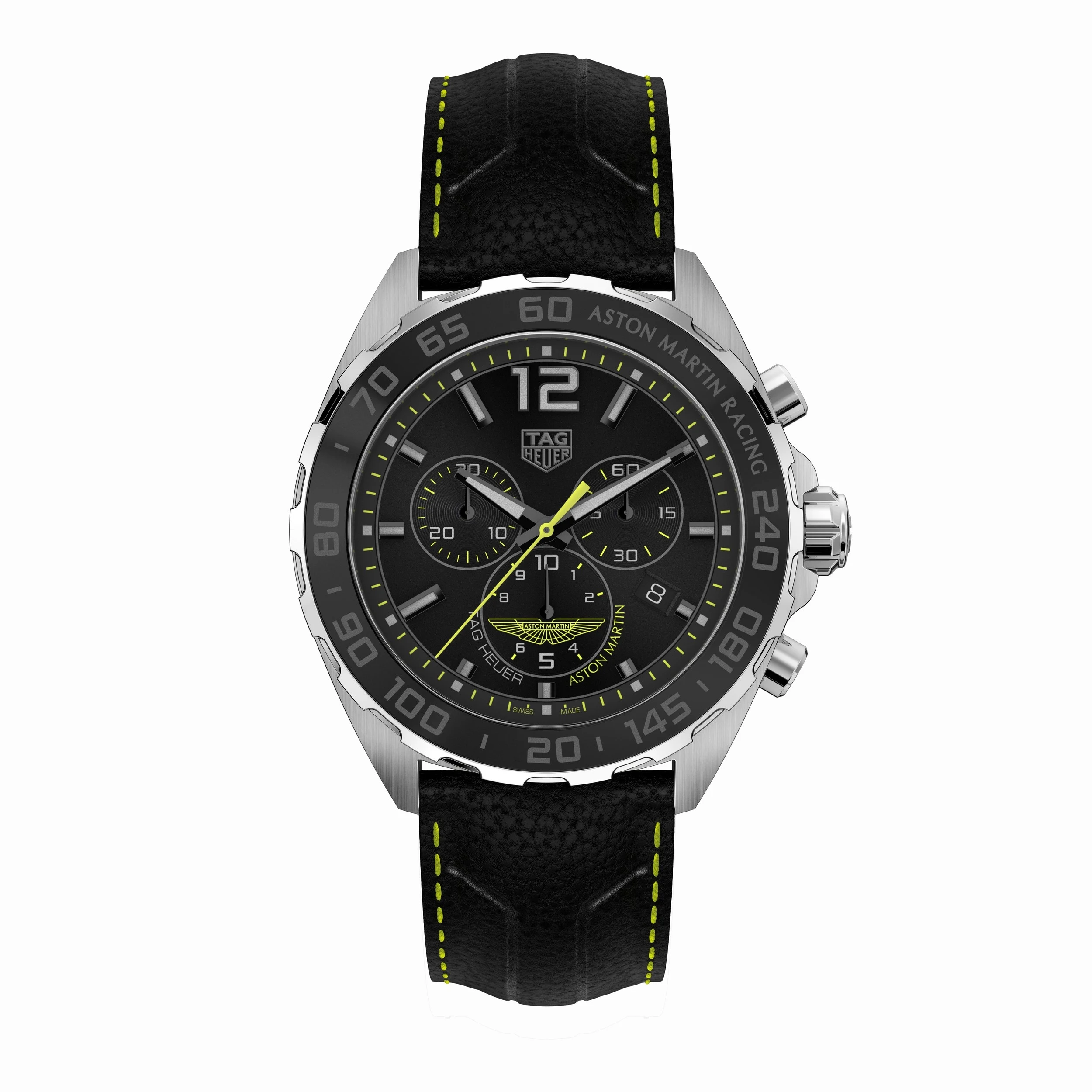 TAG Heuer Formula 1 Chronograph Quartz 43 Stainless Steel / Aston Martin / Calf CAZ101P.FC8245 – Steel, 43 mm
