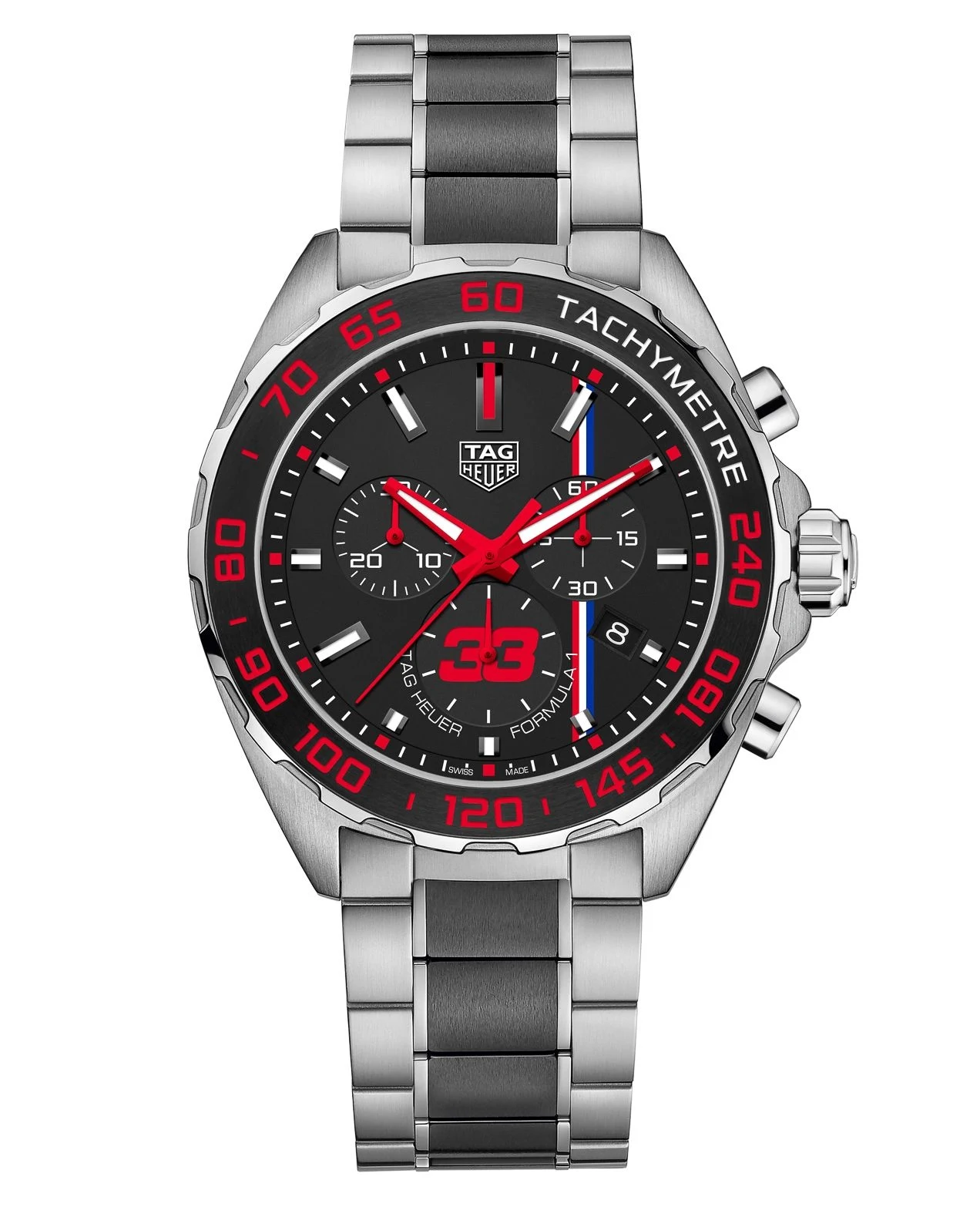 TAG Heuer Formula 1 Chronograph Quartz 43 Stainless Steel / Max Verstappen 2018 / Bracelet CAZ101U.BA0843 – Steel, 43 mm