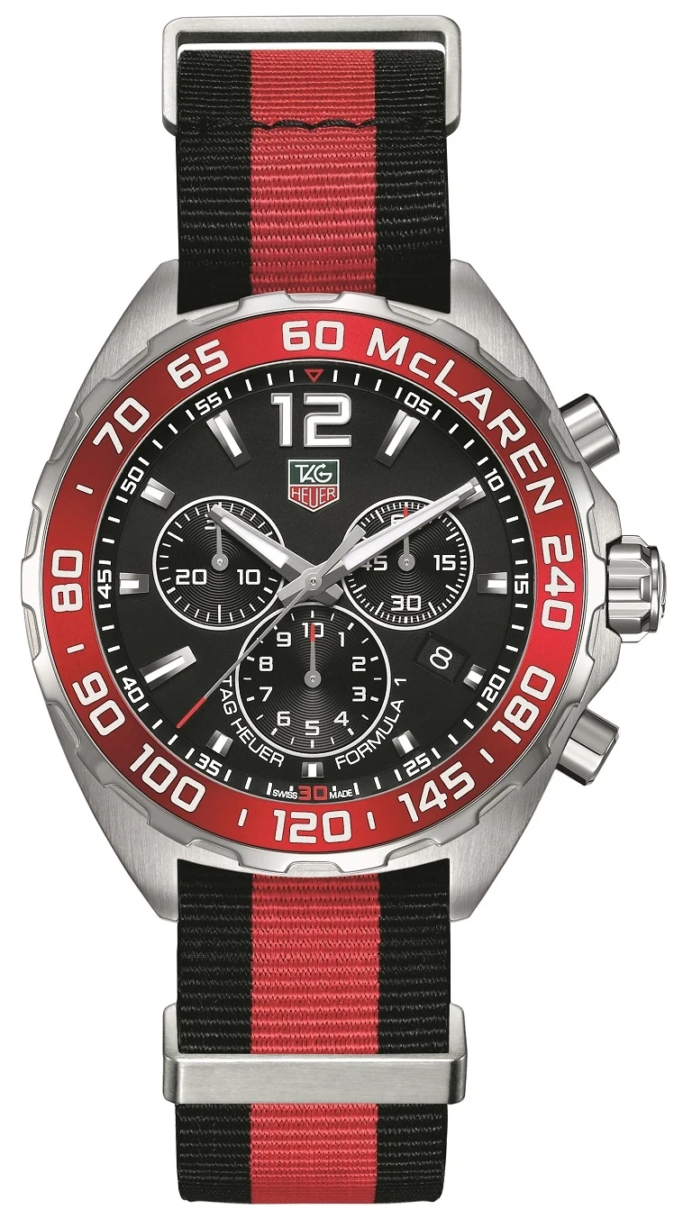 TAG Heuer Formula 1 Chronograph Quartz 42 Stainless Steel / McLaren / NATO CAZ1112.FC8188 – Steel, 42 mm
