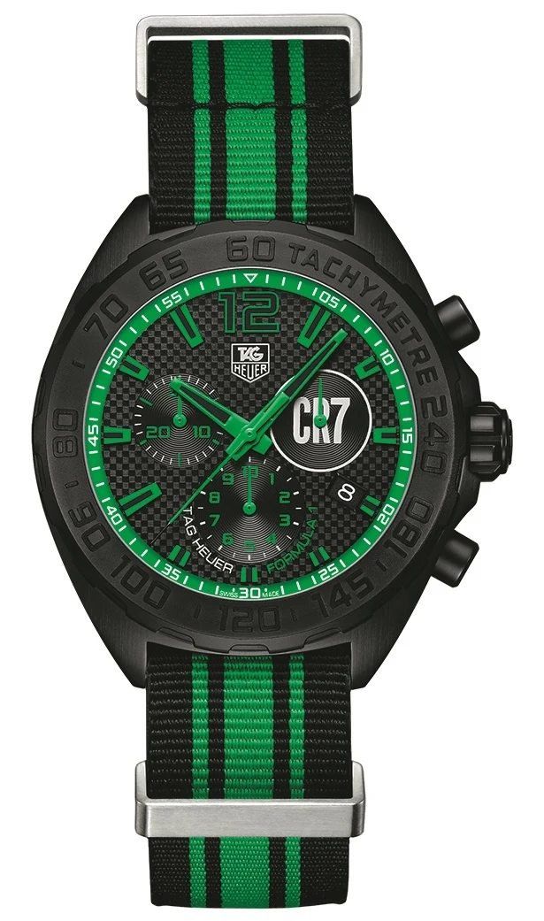 TAG Heuer Formula 1 Chronograph Quartz 42 PVD / CR7 Christiano Ronaldo / NATO CAZ1113.FC8189 – Steel coated with black PVD, 42 mm