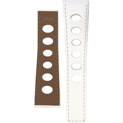 TAG Heuer Monaco 22 mm Armband i vitt kalvläder FC6198