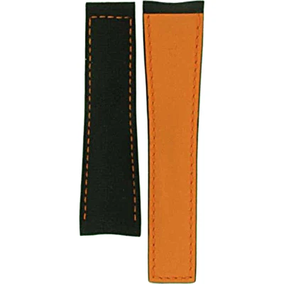 TAG Heuer Carrera 22 mm Svart kalvläderarmband med orange foder FC6279