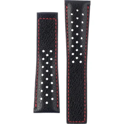 TAG Heuer Monaco 22 mm Svart kalvläderarmband utan spänne FC6285