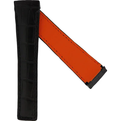 TAG Heuer Monaco 22.5 mm Svart alligatorläderarmband med orange foder FC6298