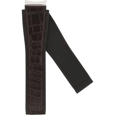 TAG Heuer Carrera 21 mm Brown alligator leather strap on black rubber base FC6405