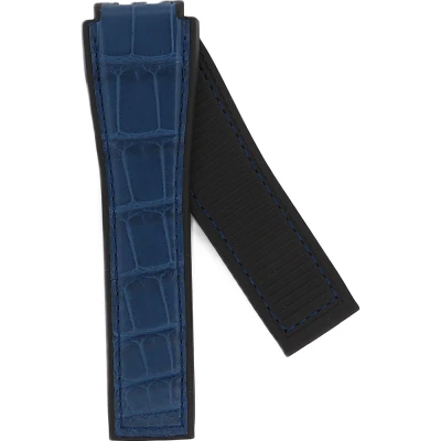 TAG Heuer Carrera 22 mm Armband i blått alligatorläder på svart gummibas FC6448