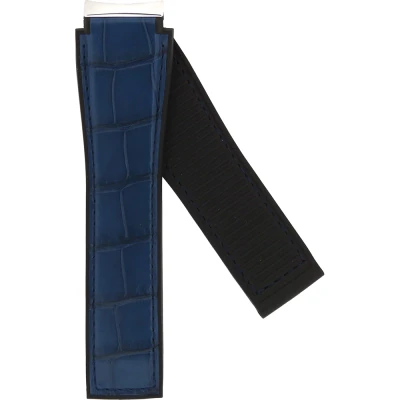 TAG Heuer Carrera 22.5 mm Armband i blått alligatorläder på svart gummibas FC6460
