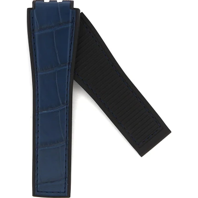 TAG Heuer Carrera 22 mm Armband i blått alligatorläder på svart gummibas FC6471