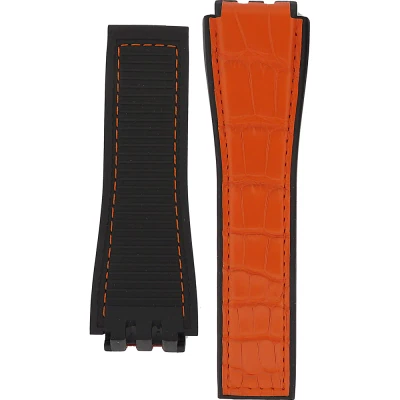 TAG Heuer Carrera 22 mm Orange alligatorläderrem på svart gummibas FC6478