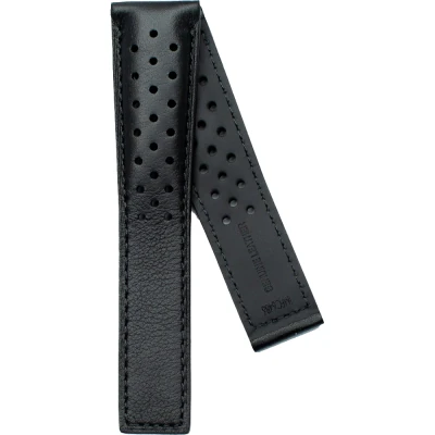 TAG Heuer Monaco 22 mm Armband i svart kalvläder FC6486