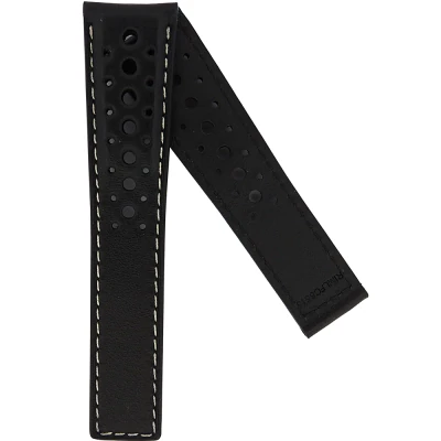 TAG Heuer Monaco 22 mm Armband i svart kalvläder FC6515