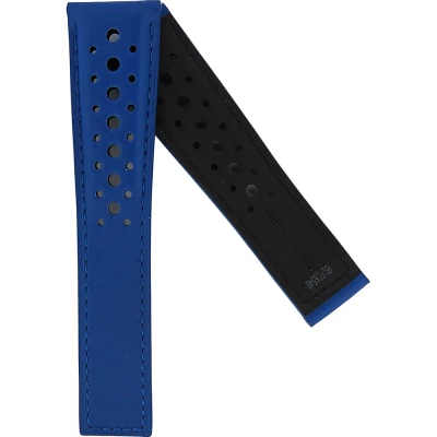 TAG Heuer Monaco 22 mm Armband i blått kalvläder FC6548