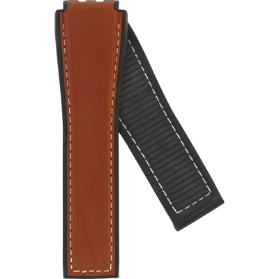 TAG Heuer Carrera 22 mm Brown calfskin leather strap on rubber base FT6121