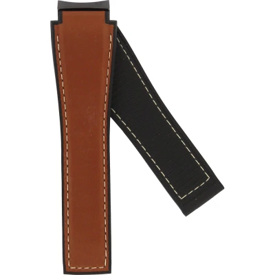 TAG Heuer Carrera 21.5 mm Brown calfskin leather strap on rubber base FT6144