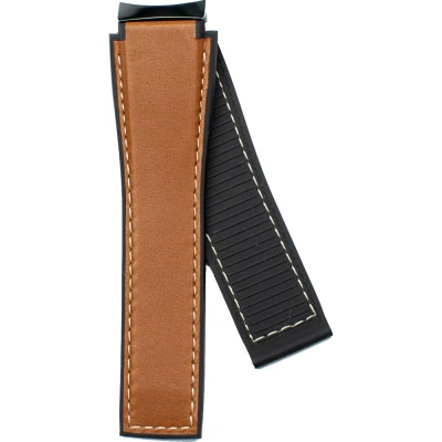 TAG Heuer Carrera 22.5 mm Brown calfskin leather strap on rubber base FT6169