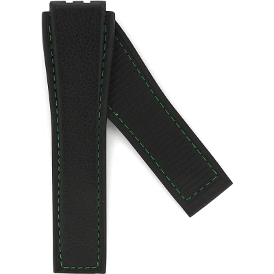 TAG Heuer Carrera 22 mm Grönt kalvskinnsläderarmband på gummibas FT6174
