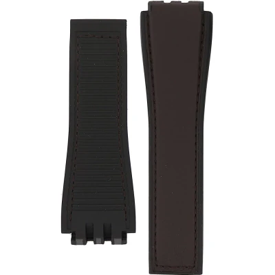 TAG Heuer Carrera 22 mm Armband i kastanjebrunt kalvskinnsläder på gummibas FT6181