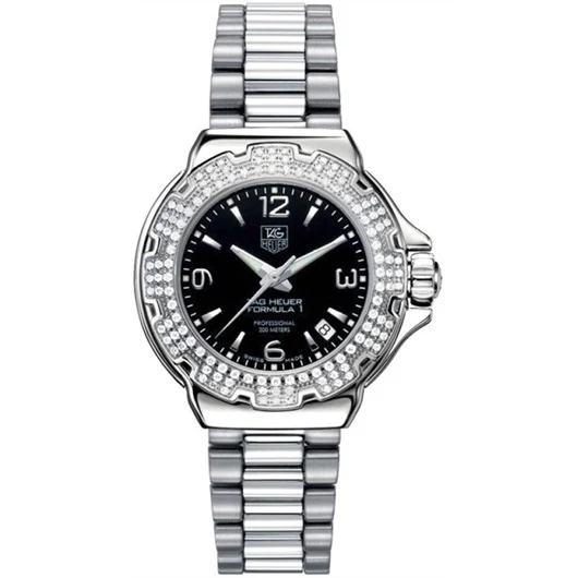 TAG Heuer Formula 1 Quartz 37 Stainless Steel / Diamond / Black / Bracelet WAC1214.BA0852 – Steel, 37 mm