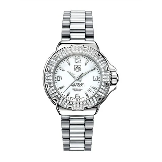 TAG Heuer Formula 1 Quartz 37 Stainless Steel / Diamond / White / Bracelet WAC1215.BA0852 – Steel, 37 mm
