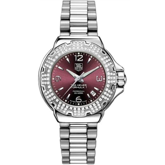 TAG Heuer Formula 1 Quartz 37 Stainless Steel / Diamond / Purple / Bracelet WAC1219.BA0852 – Steel, 37 mm