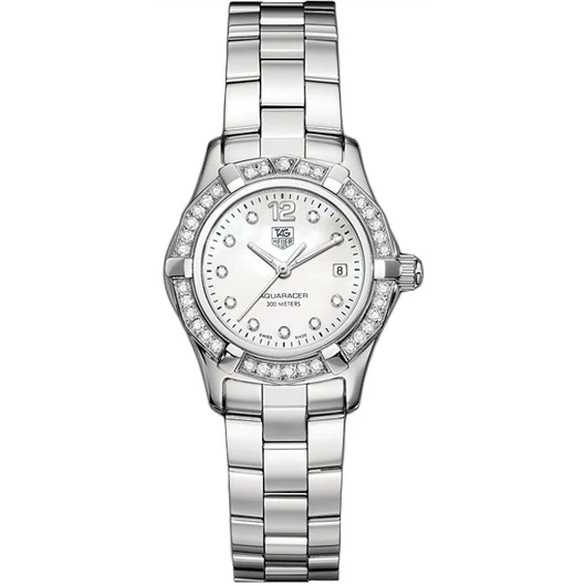 TAG Heuer Aquaracer 300M Quartz 27 Stainless Steel / Diamond / MOP - Diamond / Bracelet WAF1416.BA0824 – Steel, 27 mm